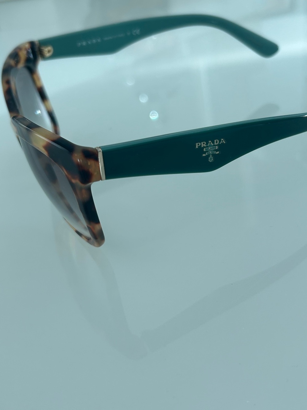 Prada Tortoiseshell Square Sunglasses with Gradient Blue Lenses PR 24QS - Picture 8 of 10